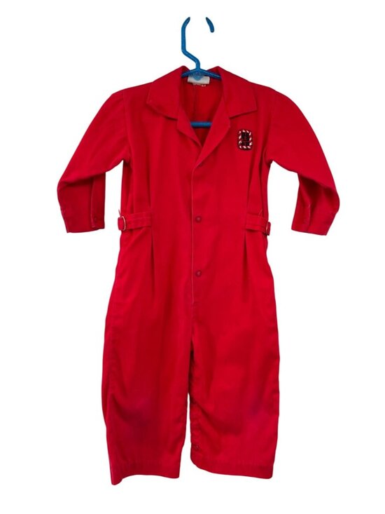 Vintage Dotty Dan Coveralls Infant XL Used Red Fair Condition - Picture 1 of 16